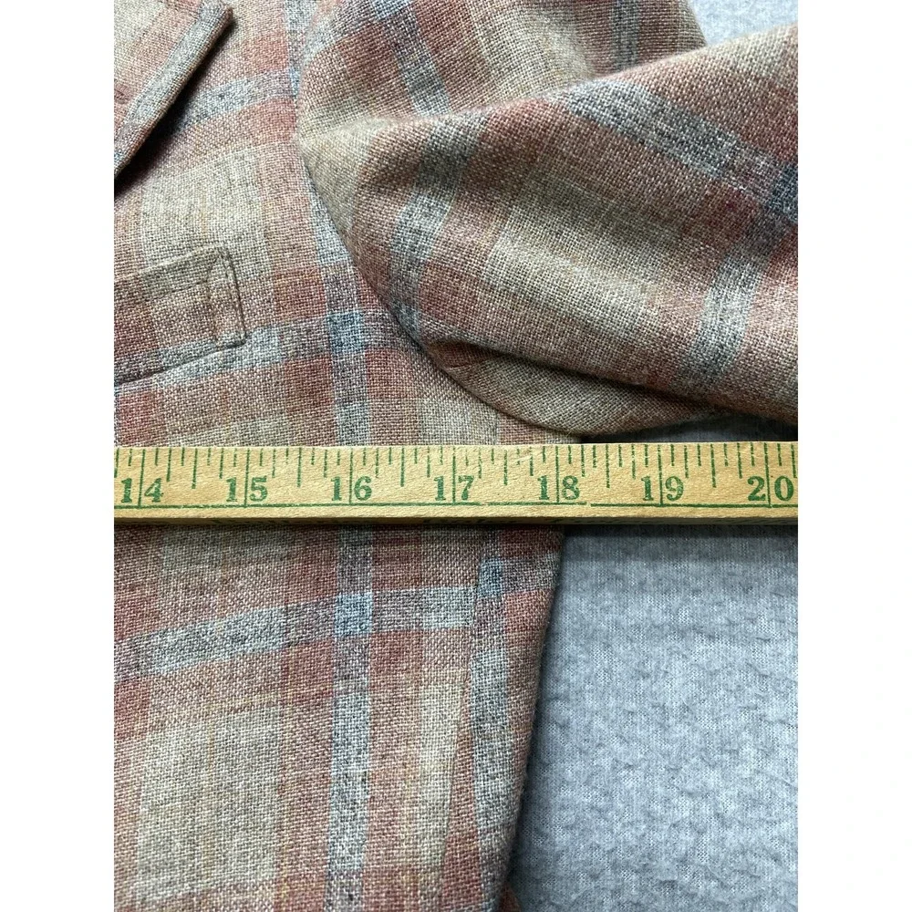 Rogers Peet Blazer Mens Small‎ S37 Plaid Wool Silk Blend Sport Coat
